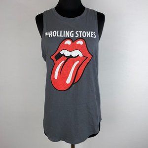 Bravado Juniors L (11/13) The Rolling Stones Graphic Band Tank Top Rounded Hems